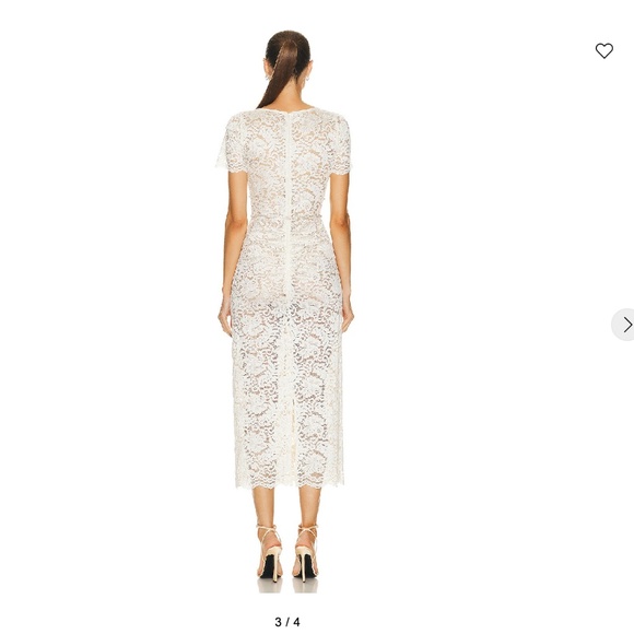 NWT SELF-PORTRAIT Cream Cord Lace Midi Dress - Picture 6 of 6